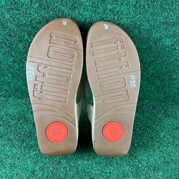 Fitflop Thong Sandals Neutral Tan with Crystals A14-137 Women's US Size 8 - Picture 7 of 8